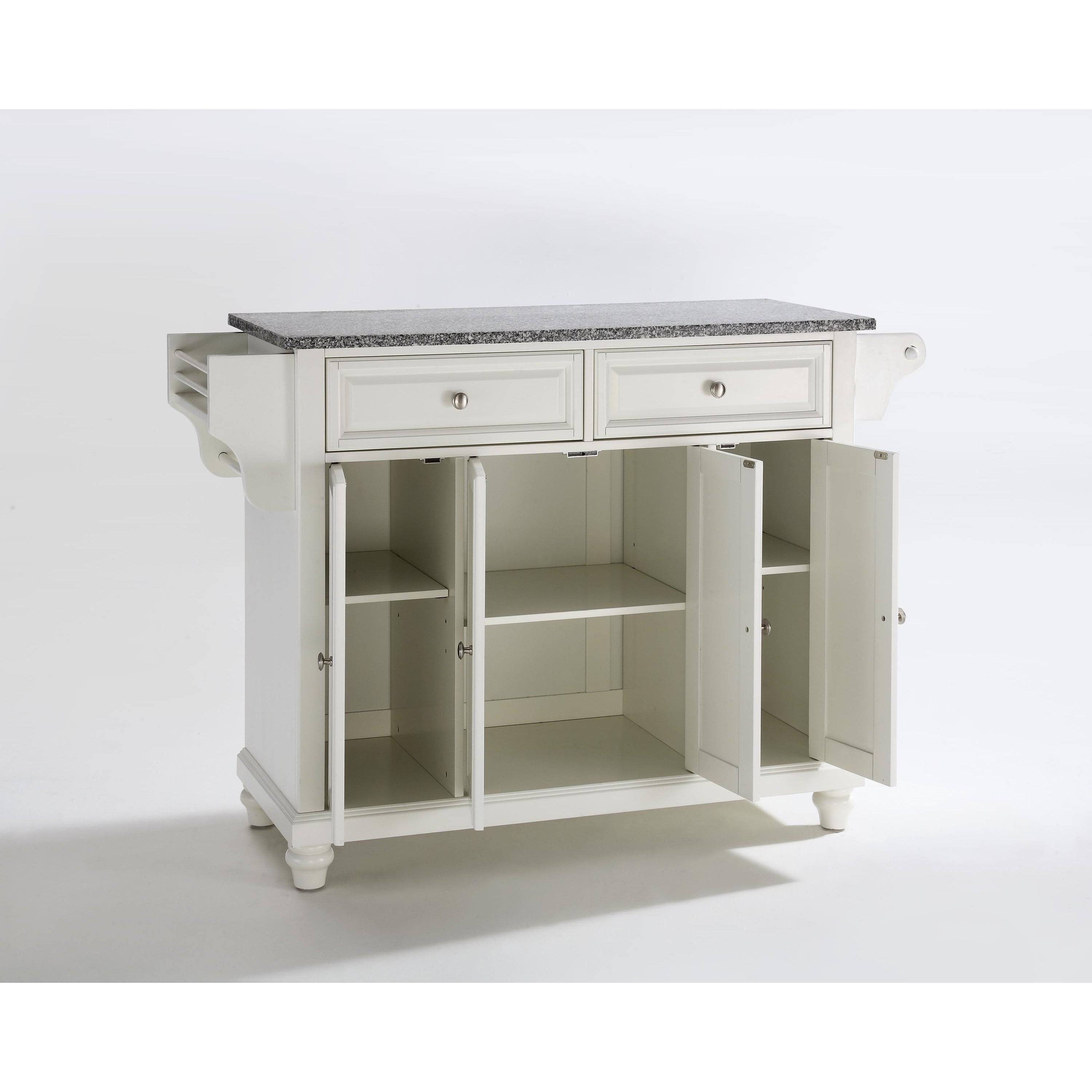 Cambridge Solid Granite Top Kitchen Island - Crosley - White