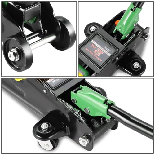 DNA MOTORING Floor Jack 3 Ton (6000 lbs) Capacity, Fast Lift Service Jack Low Profile Steel Heavy Duty Hydraulic Car Jack, Lifting Range 3"-20", Black, TOOLS-00475-BK