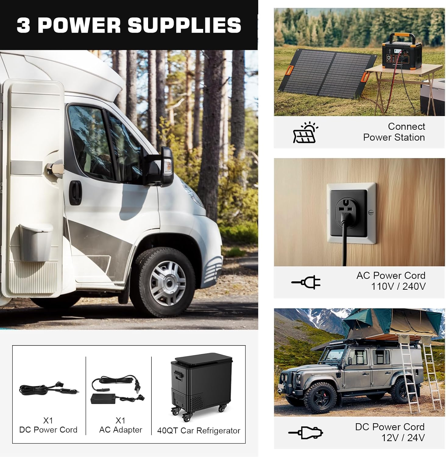 12v Refrigerator, 40 Quart(38L) Electric Cooler Car Refrigerator APP Control, Portable Freezer Fridge Cooler -4℉~68℉ 12/24V DC & 100-240V AC, Car Fridge for RV, Truck, Van, Camping, Travel, Outdoor