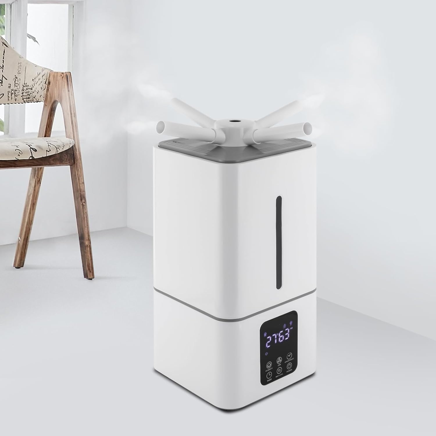 Industrial Humidifier, 13L/3.4Gallons Whole House Humidifier Commercial & Household Humidifier 1500ml/h 861sq.ft Large Home Humidifier for for Living Room Bedroom Office 100-240V(White)