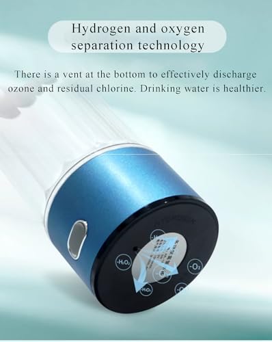 Hydrogen Water Generator, Up to 6000 PPB, SPE/PEM WaterIonizer, 420ML, 99.99% Molecular Hydrogen Water Bottle, Hydrogen Inhalation Machine, for Home Office Travel.