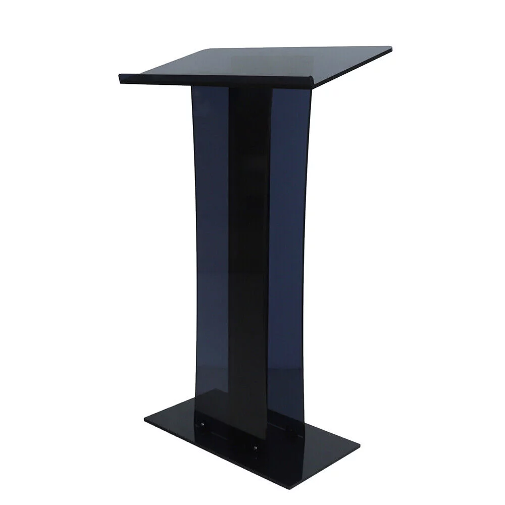 ZhdnBhnos Black Acrylic Podium Podium Stand Clear Podium Lectern Plexiglass Pulpit Presentation Table Reception Stand For Conference School Church
