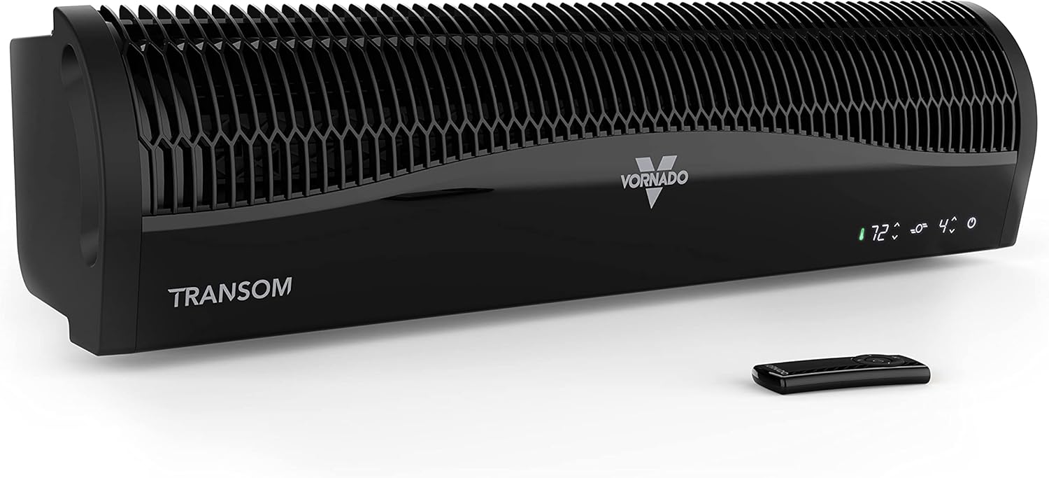 Vornado TRANSOM Window Fan with 4 Speeds, Remote Control, Reversible Exhaust Mode, Weather Resistant Case, Whole Room, Black