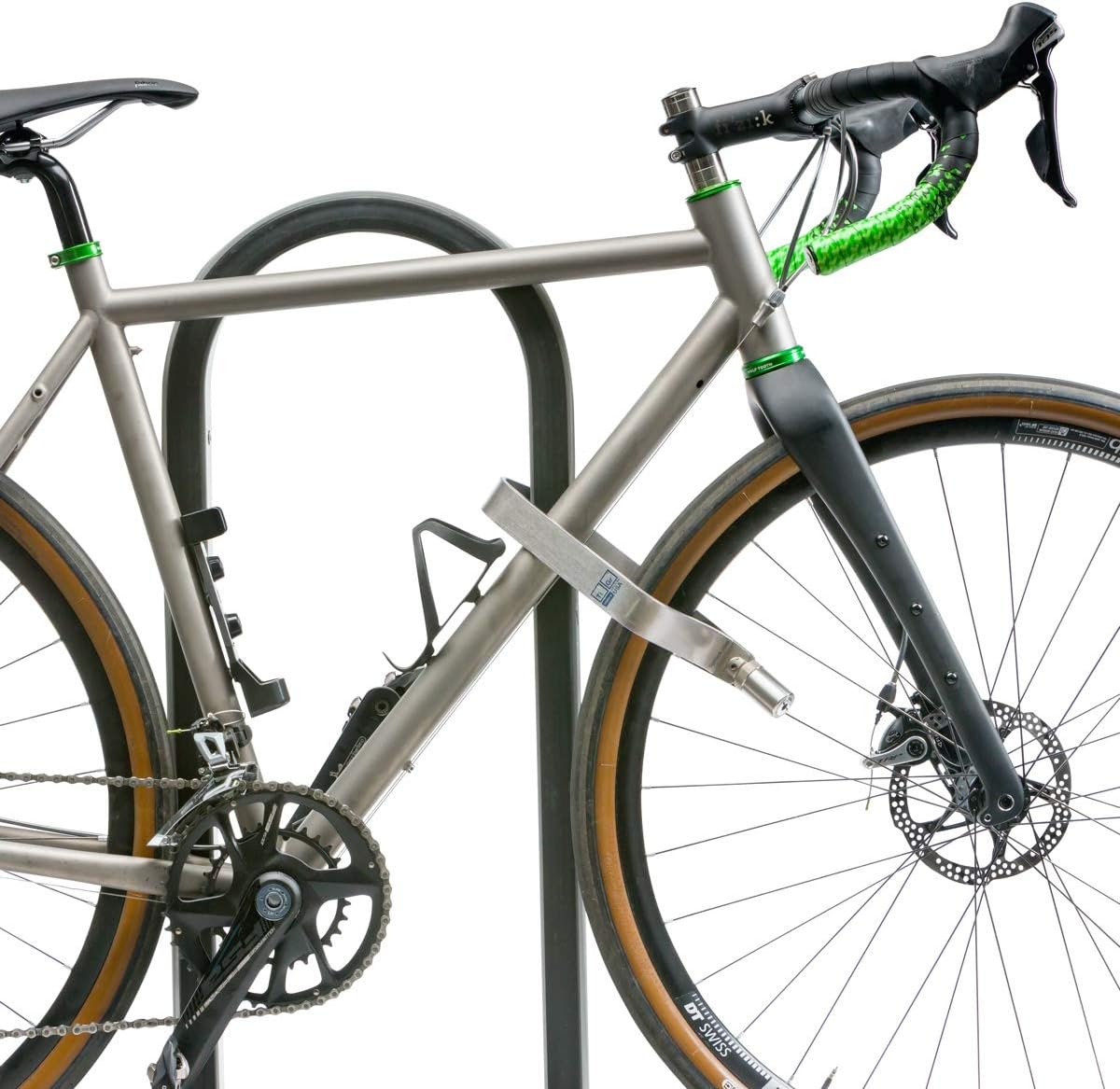TiGr Mini+ Titanium Bike Locks. This Bicycle U Lock with Mounting Clip is Heavy Duty, Lightweight & High Security. Features Disc-Style U-Locks with 2 Keys (4"/102mm Wide, 8"/203mm Long)
