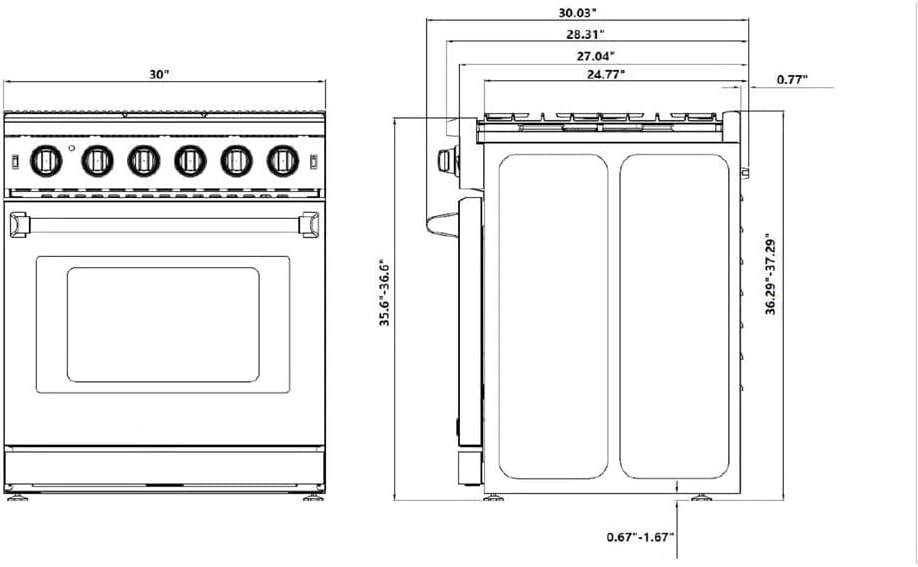 Thor 30 Inch Gas Range Stainless Steel with 5 Sealed Burners, 4.5 cu. ft. Oven, Free Standing Professional Range with Storage Drawer, Cast Iron Grate,LRG3001U