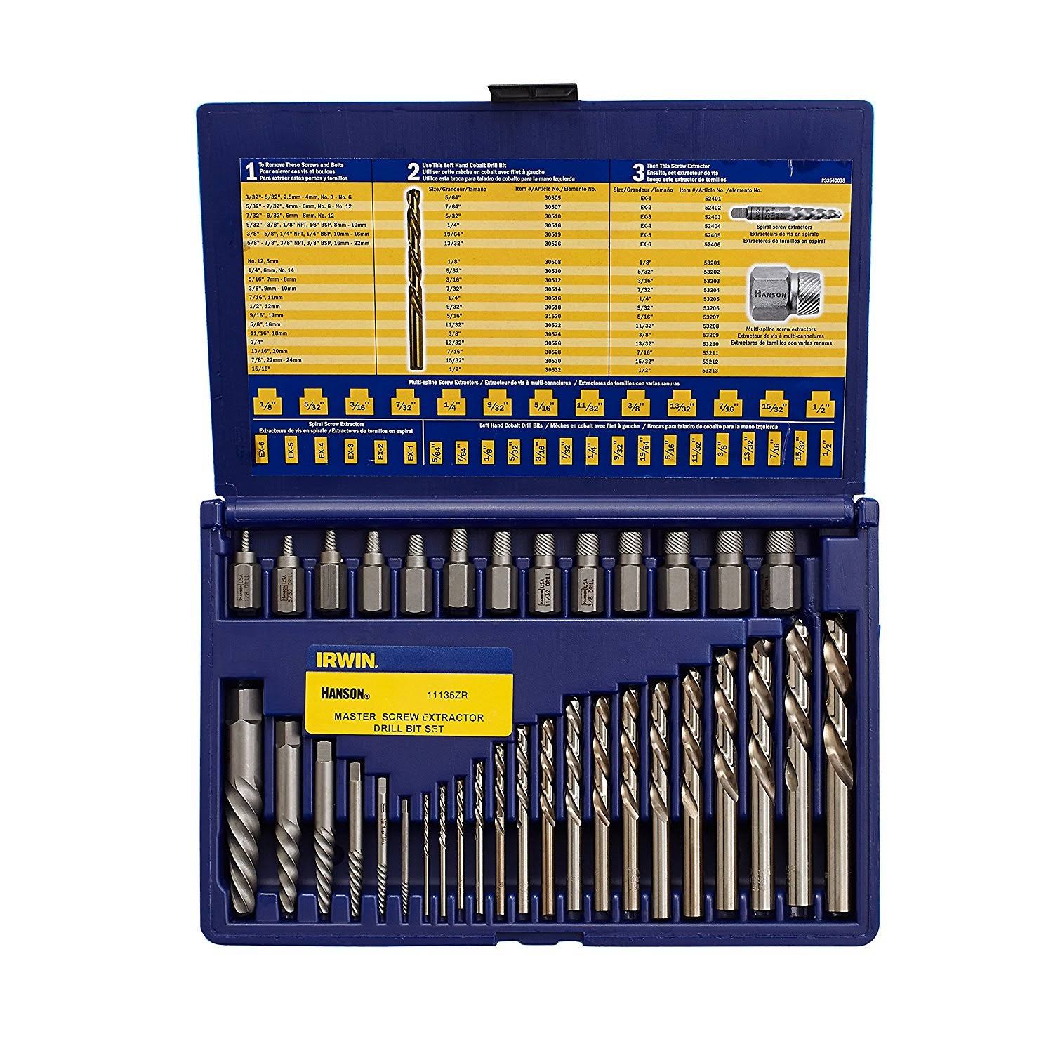 Irwin Screw Extractor/ Drill Bit Set, 35-Piece (11135ZR)