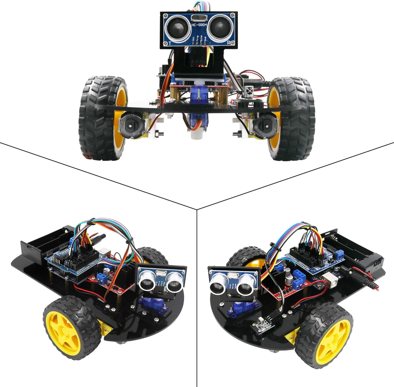 LAFVIN Smart Robot Car 2WD Chassis Kit with Ultrasonic Module R3 Board,Remote Compatible with Arduino IDE DIY Kit