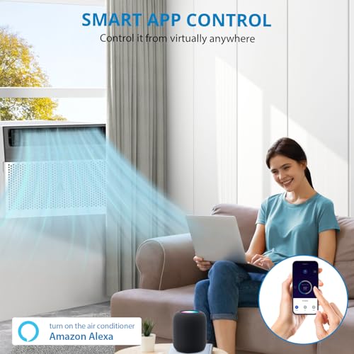 6000BTU Window Air Conditioner, AC Window Unit with Washable Filter, Remote Control, Quiet Operation, Fan, Cools Up to 370 Square Feet, 110V/60Hz