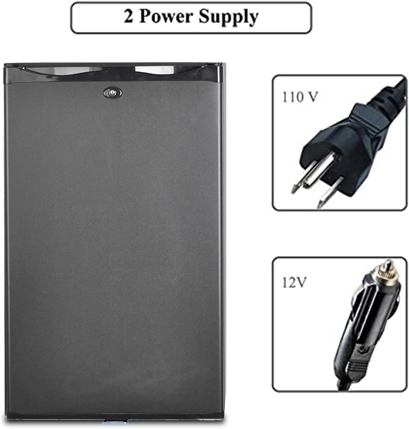 Smad Absorption Mini Fridge 12V 110V Compact Refrigerator with Lock Reversible Door No Noise, 1.0 cu.ft