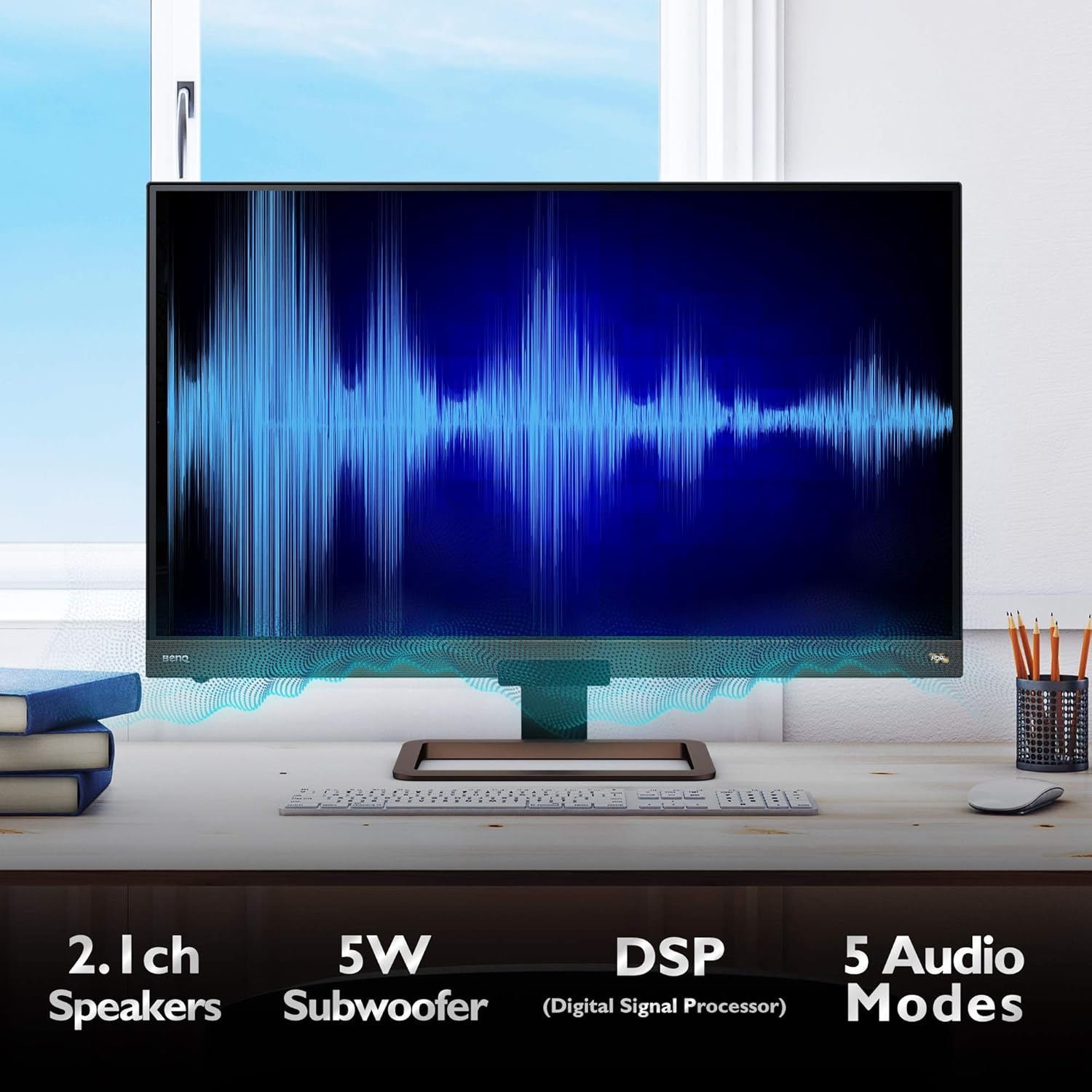BenQ MOBIUZ EX3210U 32” 4K True HDMI 2.1 144Hz White Gaming Monitor, UHD (3840 x 2160), IPS, 1ms, FreeSync, HDR, Eye Care, Display Port, USB 3.0, Remote Control, Microphone with AI Noise Canceling