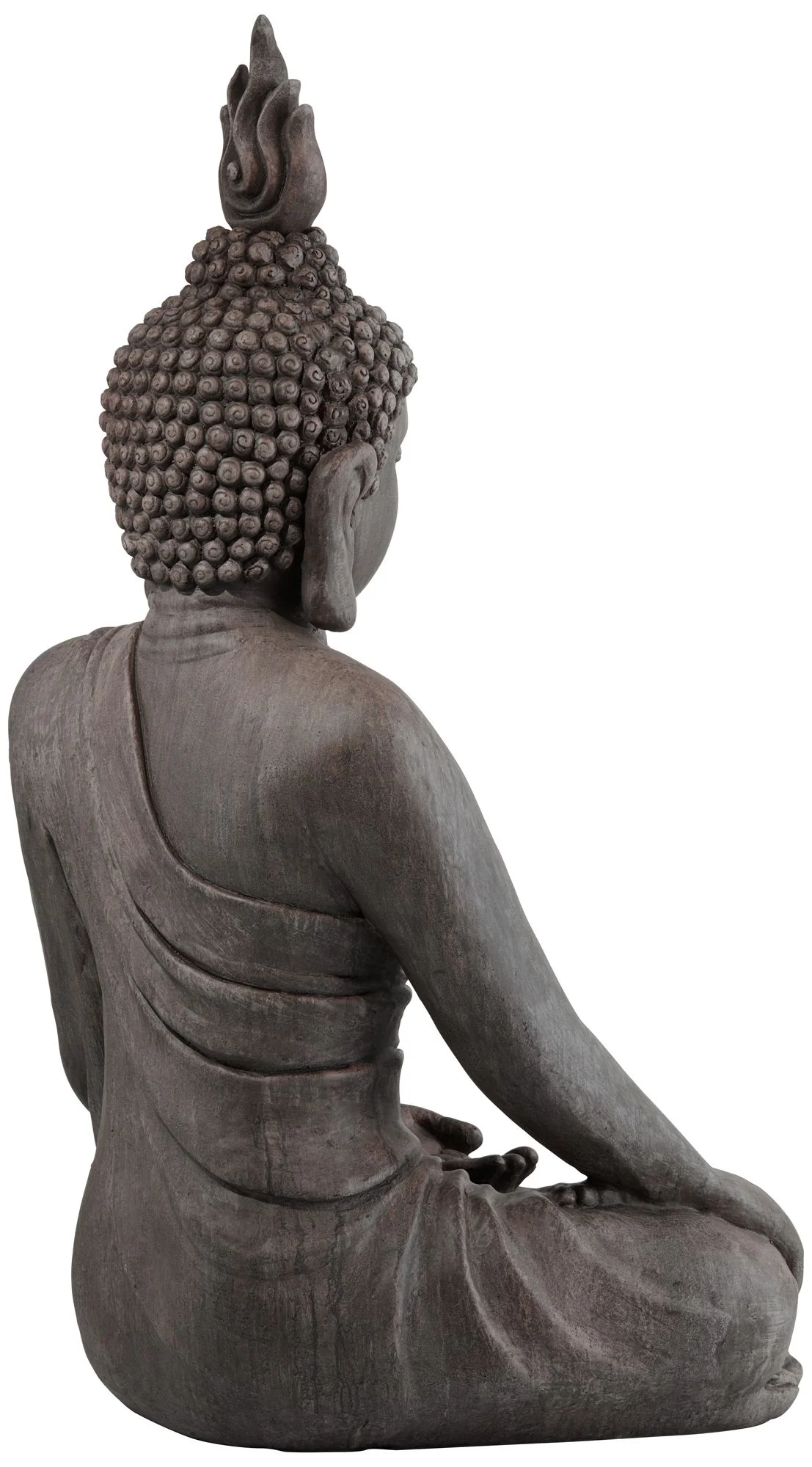 John Timberland Large Sitting Buddha Statue Sculpture Zen Asian Garden Decor Indoor Outdoor Front Porch Stone Gray Finish 42" Tall