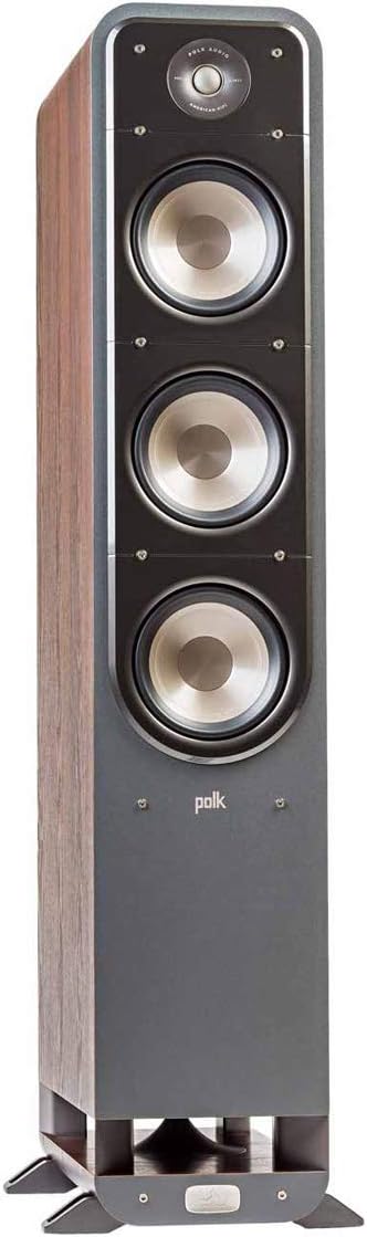 Polk Signature Elite ES60 Tower Speaker -Hi-Res Audio Certified and Dolby Atmos & DTS:X Compatible,1" Tweeter & Three 6.5" Woofers,Power Port Technology for Effortless Bass,Contemporary, Walnut,Single