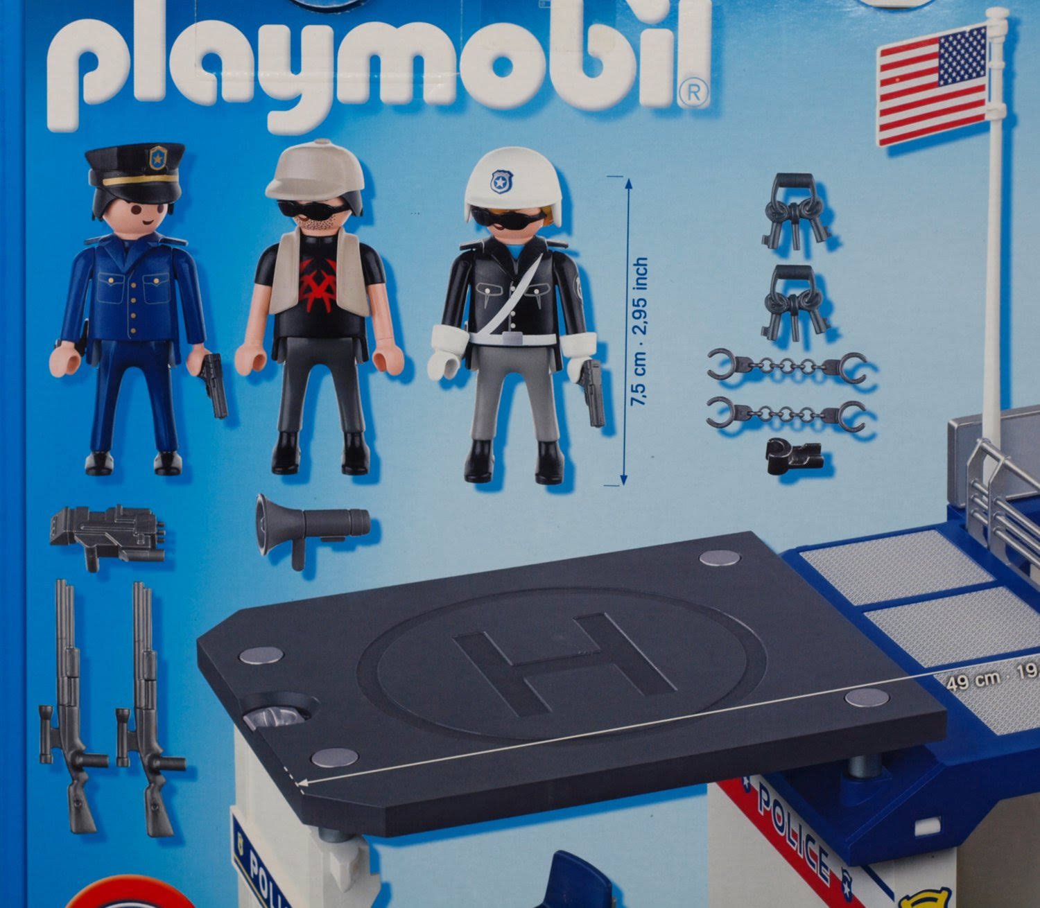 Playmobil 2009 My Take Along Police Station #5917, Folds Up with Carr