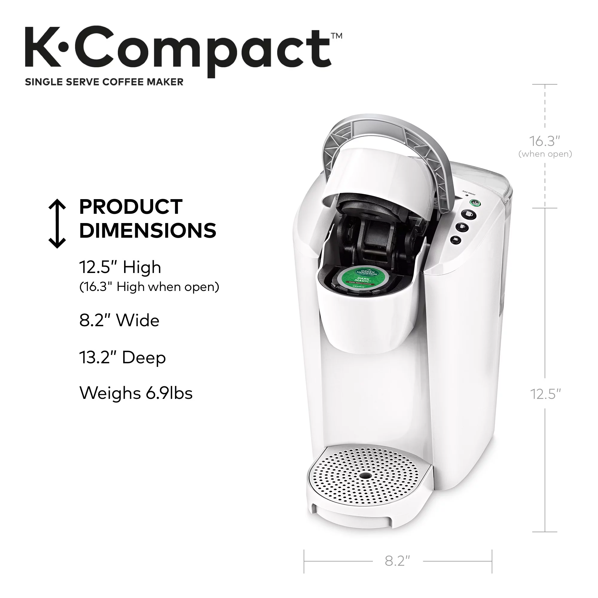 Keurig K-Compact Single-Serve K-Cup Pod Coffee Maker, Turquoise