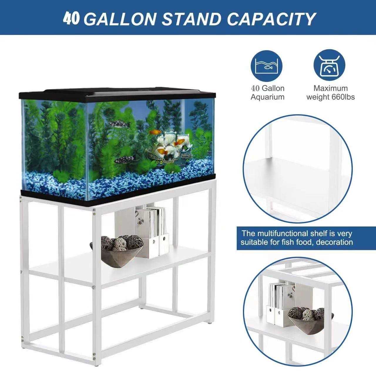 WSYFC 40 Gallon Fish Tank Stand, with Storage Shelf 36.5 x 18.5 x 29.5 Inch Aquarium Stand, Turtle Tank, Reptile Terrariums and Breeder Tank - Pet Supplies online store