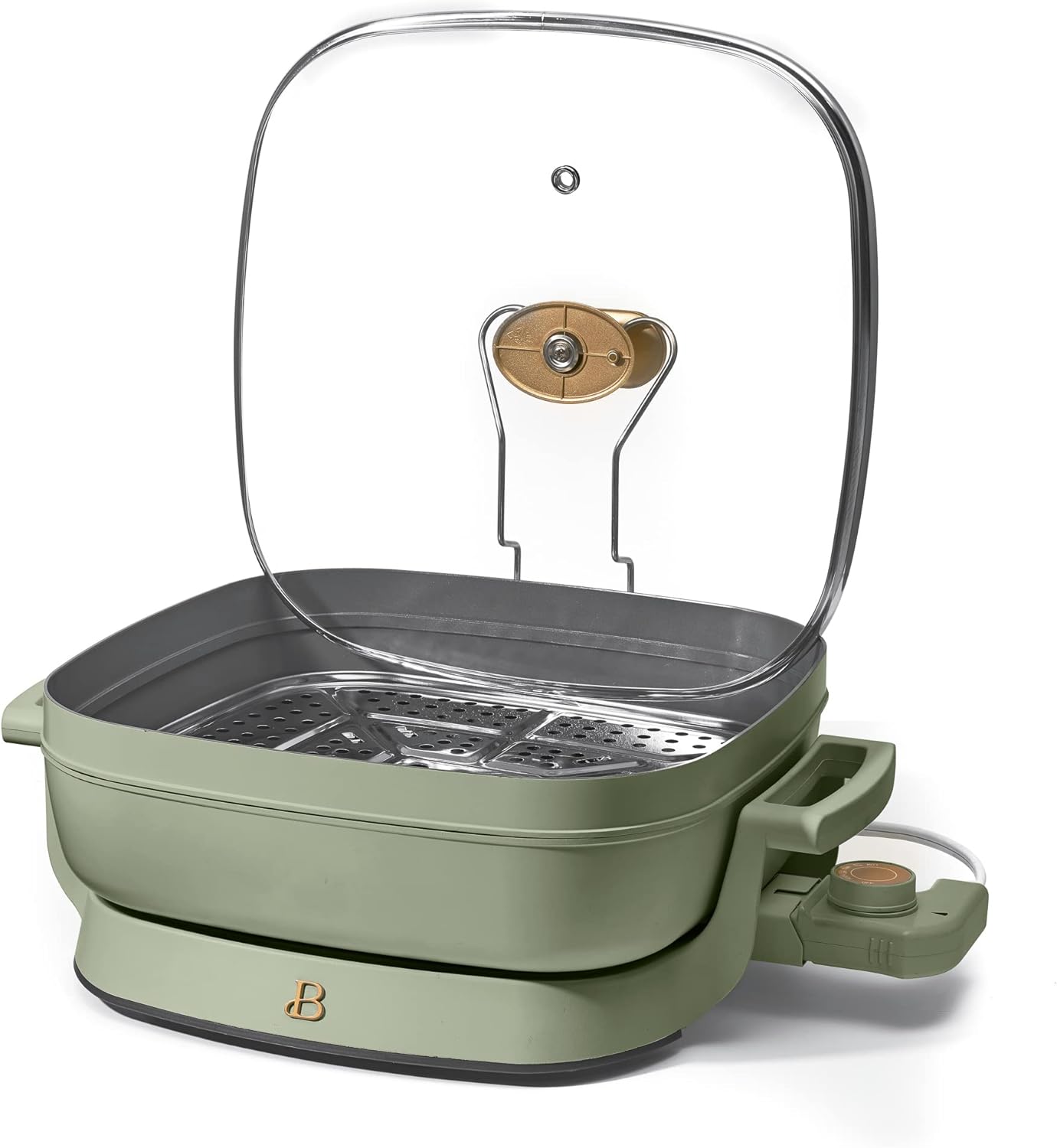 5-in-1 Electric Expandable Skillet, Sage Green by Drew Barrymore, Up to 7 QT