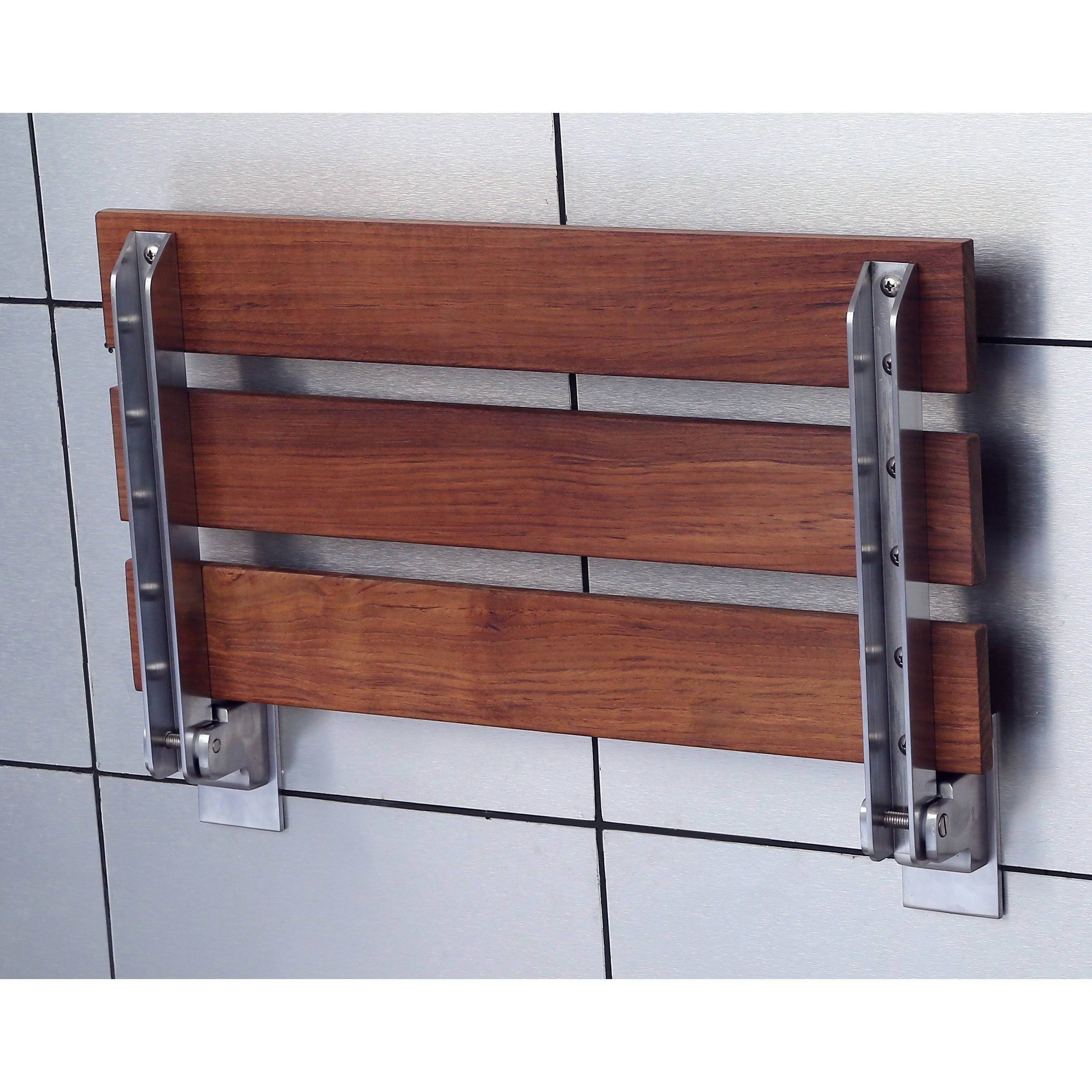 Anzzi AC-AZ202 Bohemian 12.4 in. Teak Wall Mounted Shower Seat