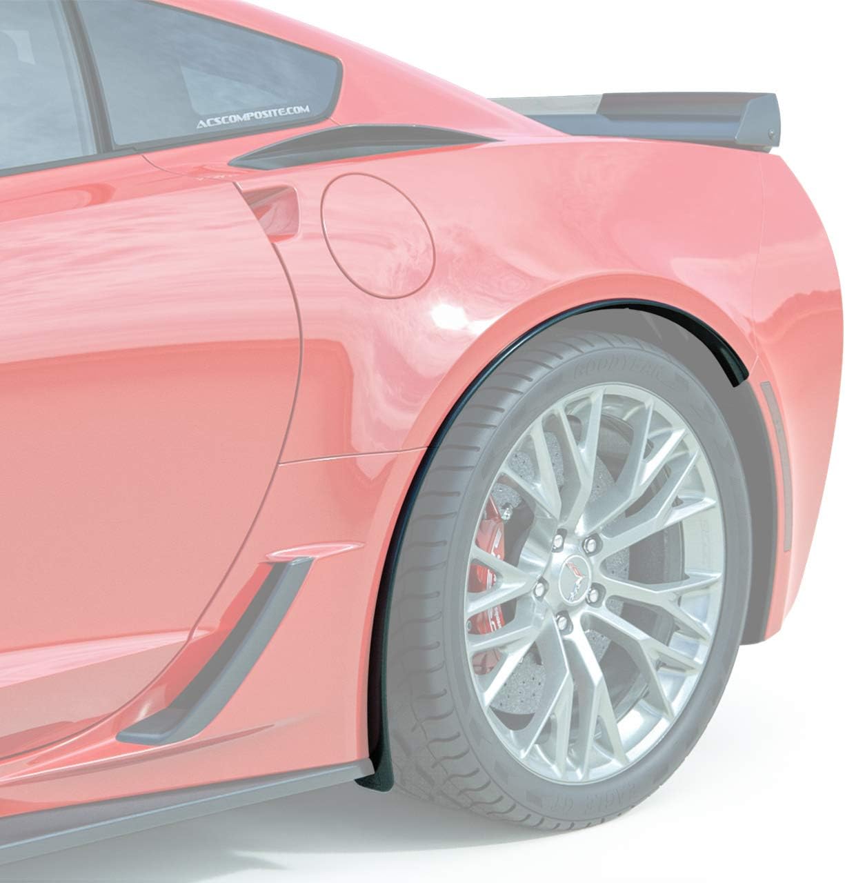 ACS Composite C7 Corvette ZR1, Z06, Grand Sport Rear Quarter Extensions | Painted Carbon Flash Black | 45-4-257