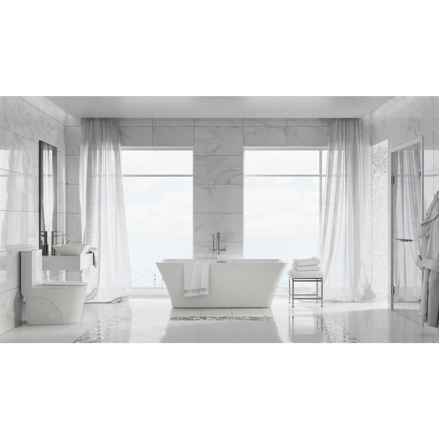 Swiss Madison St. Tropez One Piece Elongated Toilet Dual Vortex Flush 1.1/1.6 gpf with 10 Rough-In - Shop Hardware Tools Online Store