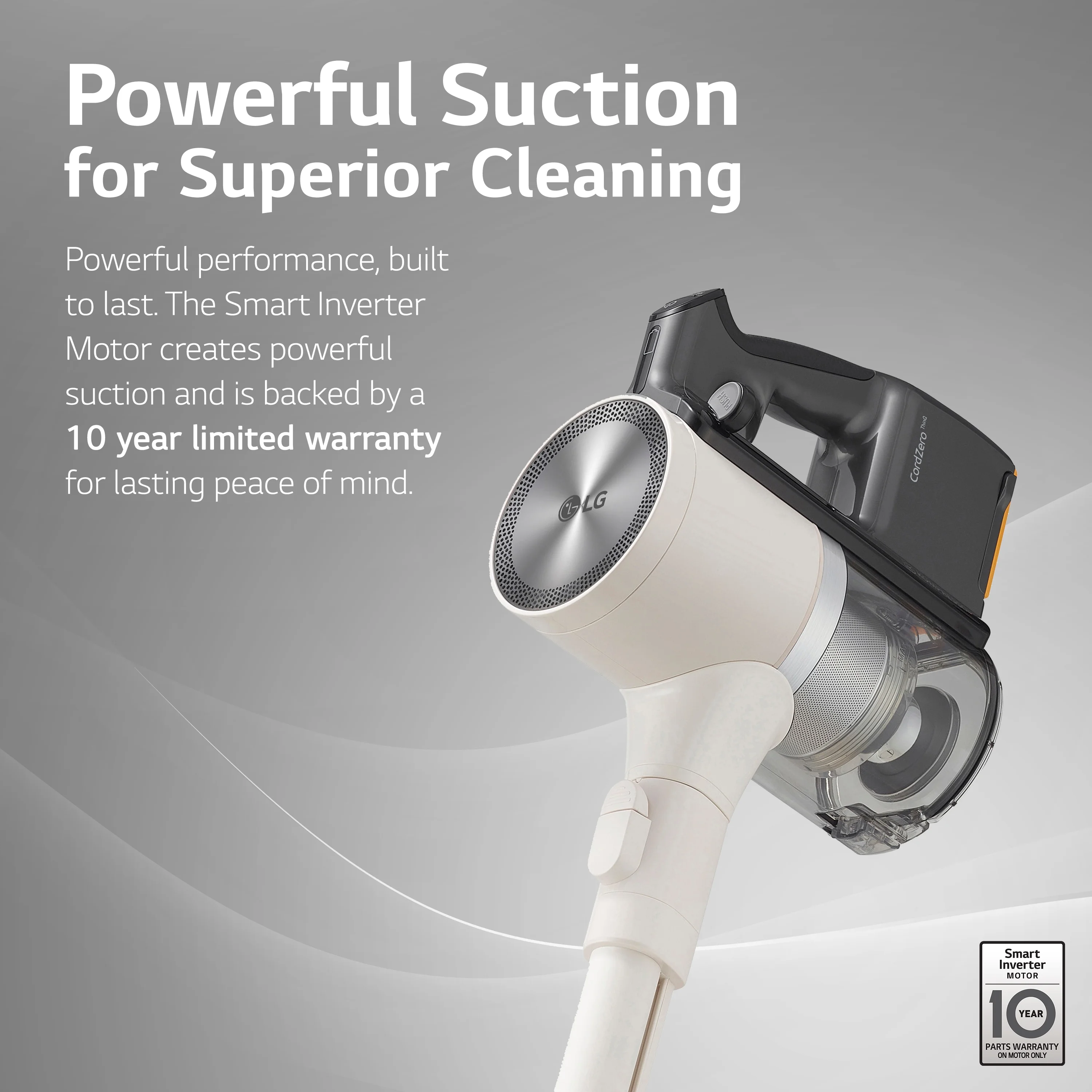 LG - A939KBGS CordZero All in One Auto Empty Cordless Stick Vacuum - Sand Beige
