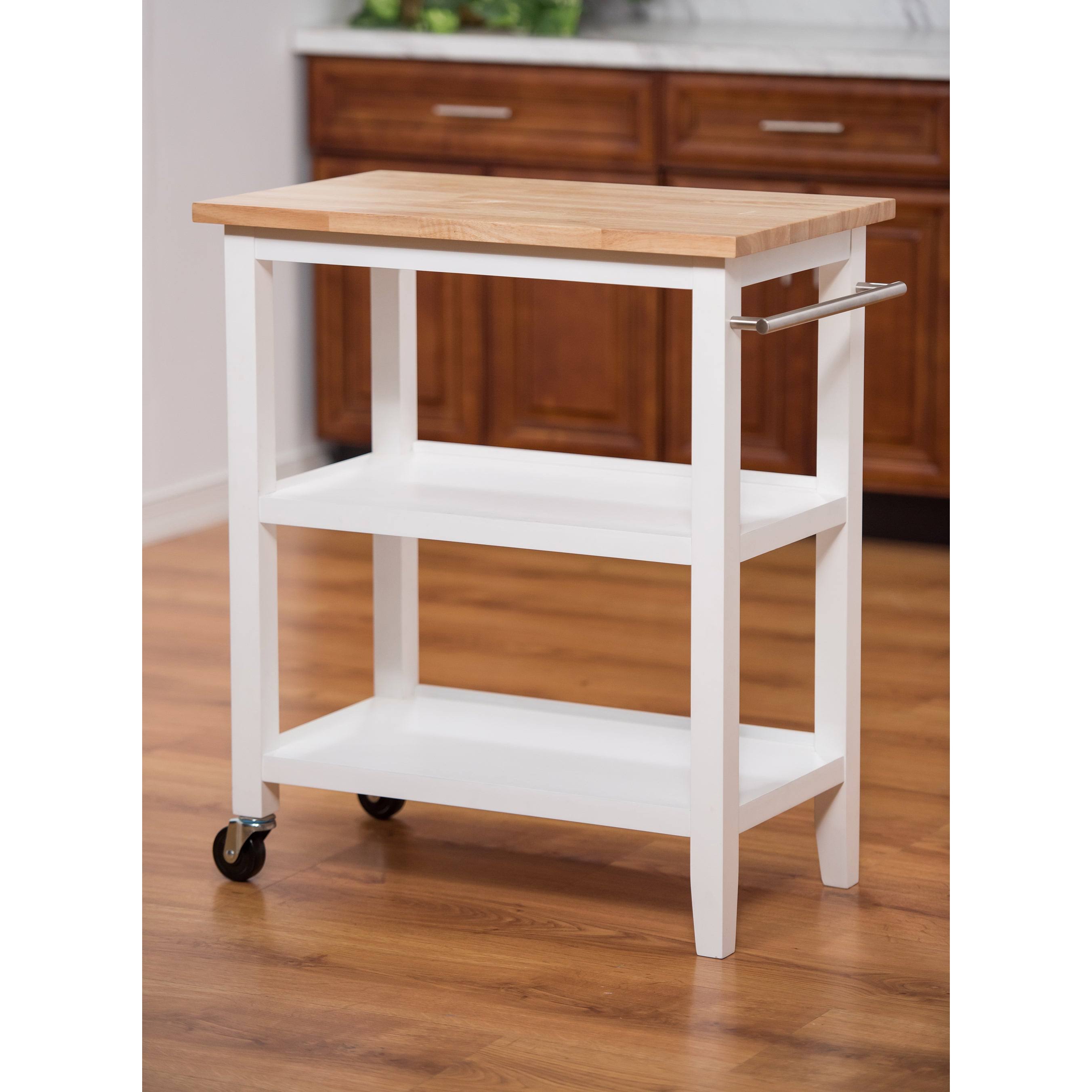 Trinity Wood Kitchen Cart - White