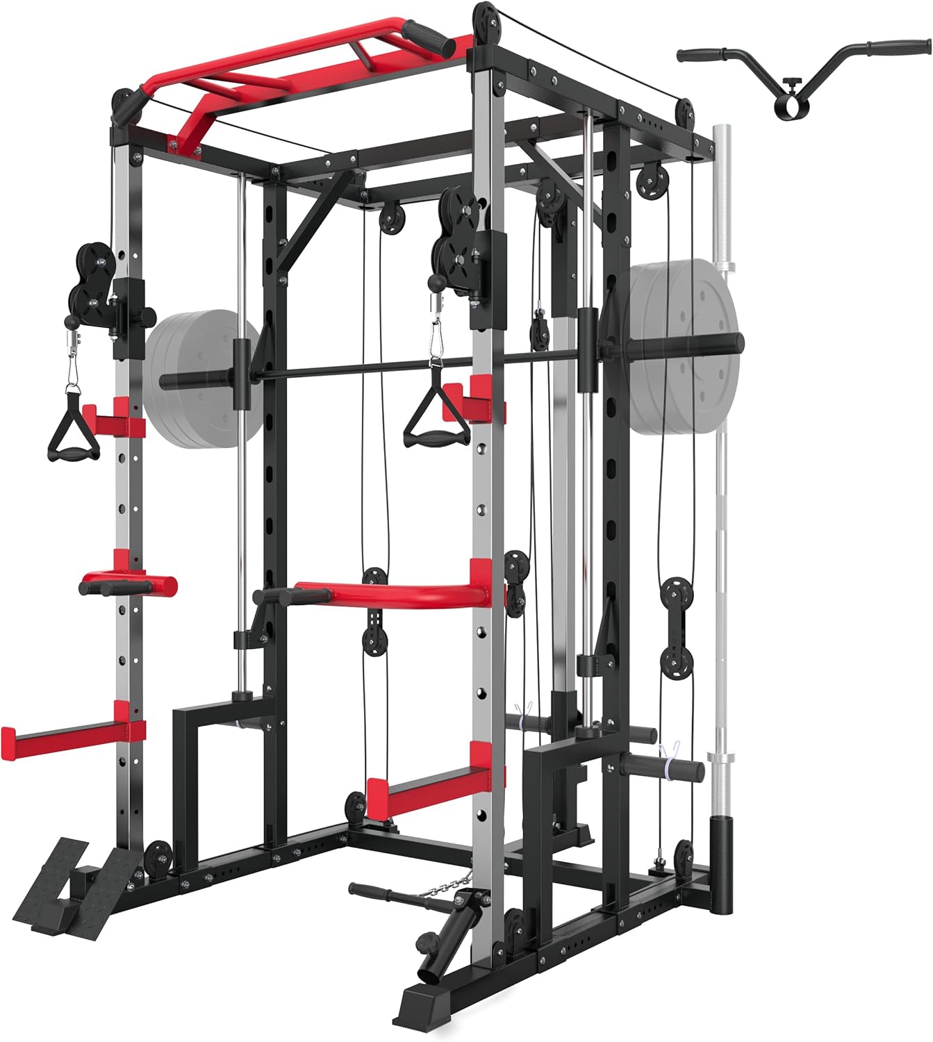 MAJOR LUTIE Smith Machine,Power Cage with Weight Bar and Landmine Commercial Home Gym Multifunctional Rack(2022 Upgrade)