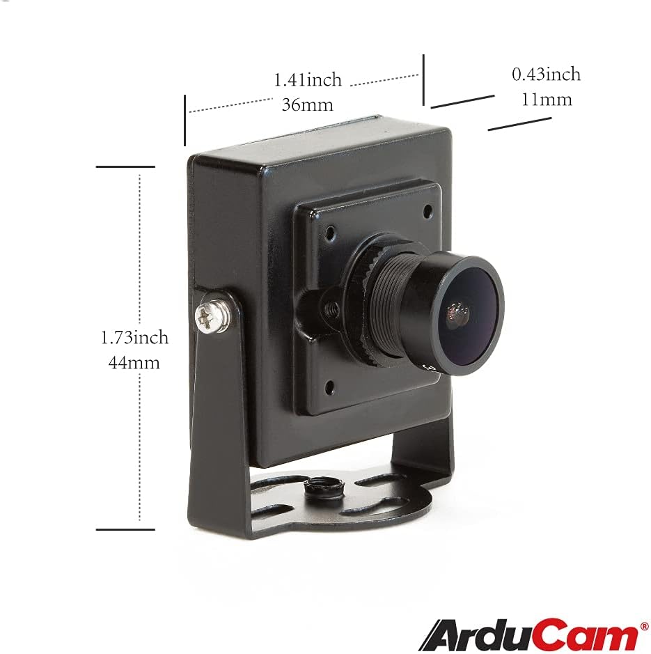 Arducam 1080P Low Light WDR USB Camera Module with Metal Case, 2MP 1/2.8” CMOS IMX291 120 Degree Wide Angle Mini UVC Webcam Board with Microphone, 3.3ft/1m Cable for Windows Linux Mac OS