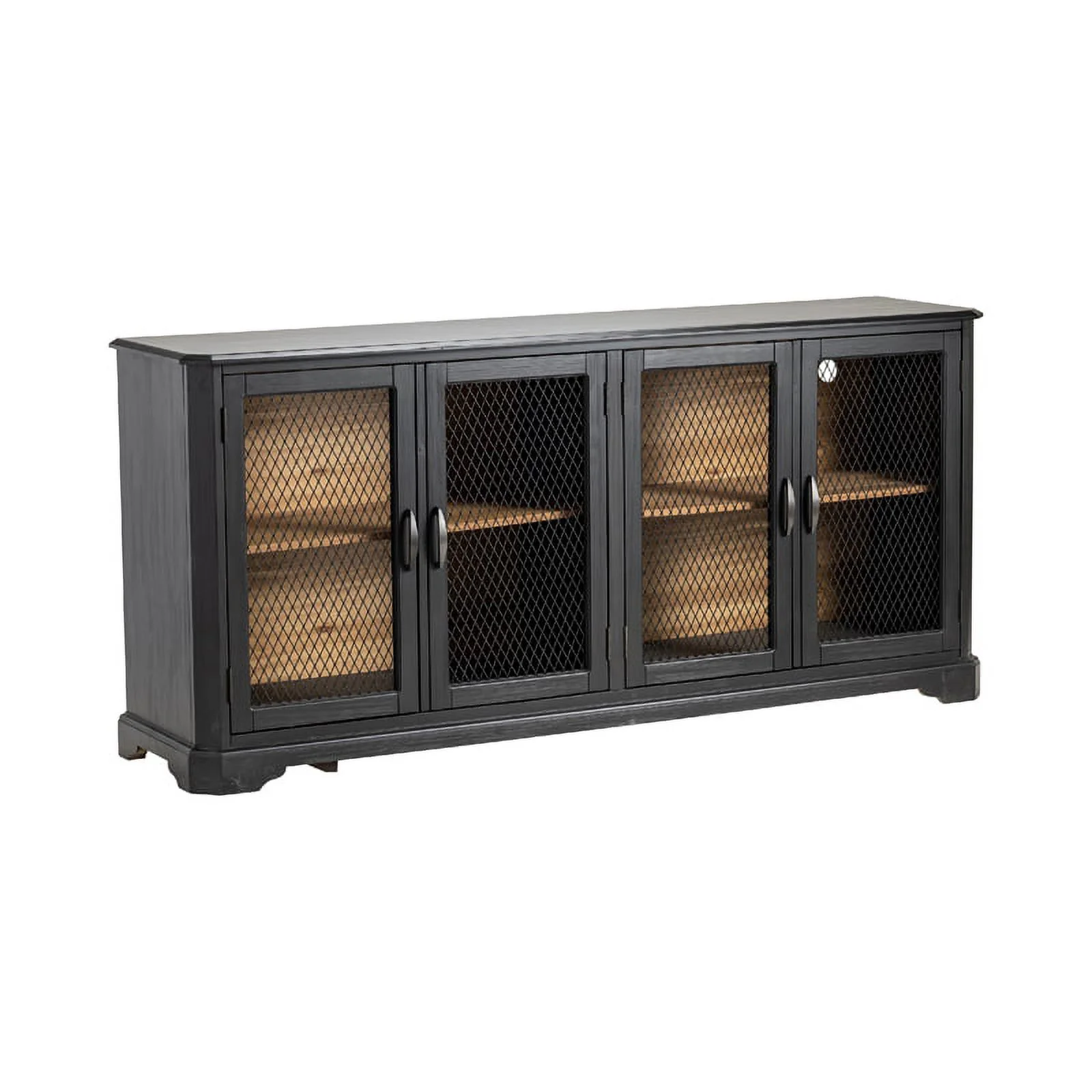 Crestview Collection Livingston Wood 4 Door Sideboard in Black