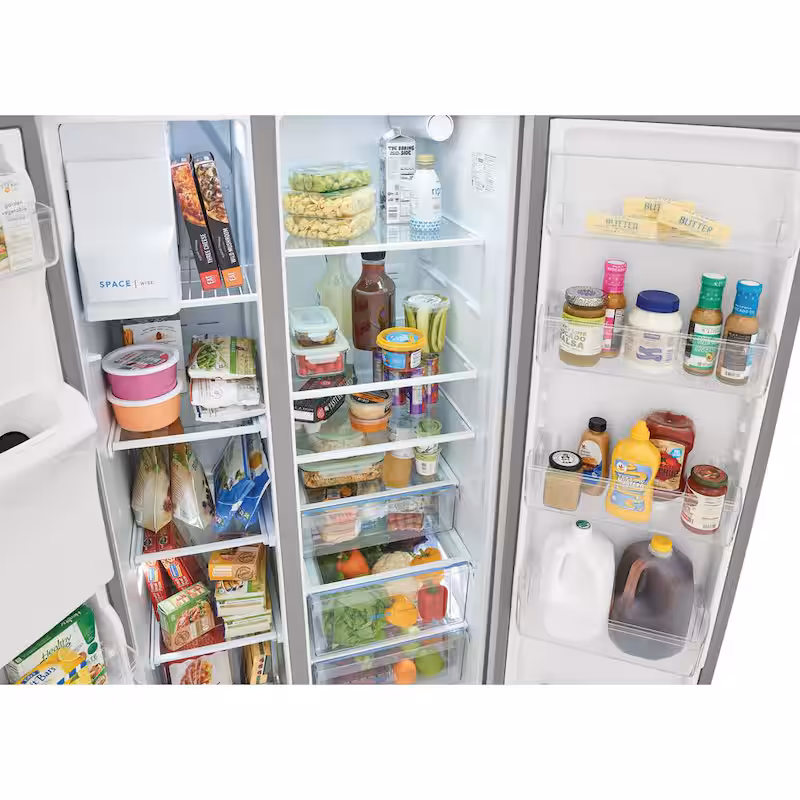 36.1 in. 22.3 cu. ft. Counter Depth Side-by-Side Refrigerator in Stainless Steel