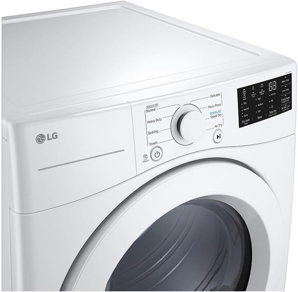 LG DLE3470W 7.4 Cu. Ft. White Ultra Large Capacity Front Load Dryer