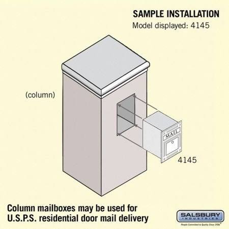 Salsbury Industries 4145p-blk Cast Aluminum Column Mailbox - Locking - Plain Door - Black