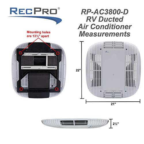 RecPro RV Air Conditioner 15K Ducted or Non-Ducted | Quiet AC | 110-120V | Heat Pump and Cooling | Easy Install | All-in-One Unit | For Camper, Fifth Wheel, Food Trucks