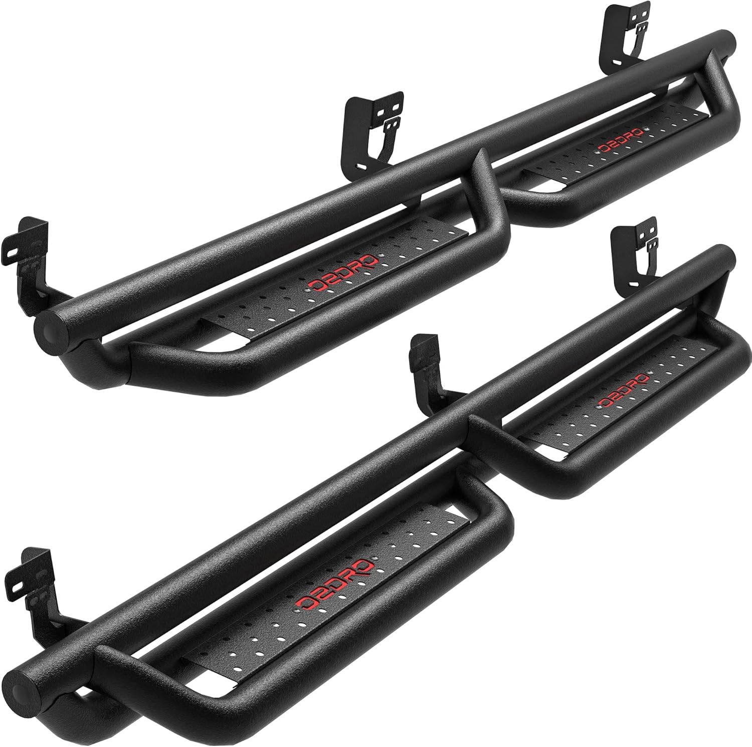 OEDRO 6 Inch Running Boards Compatible with 2009-2018 Dodge Ram 1500 Crew Cab, 2019-2022 1500 Classic, 2010-2022 2500/3500, Bolt-on Side Steps Steel Nerf Bar, Two Stairs Design
