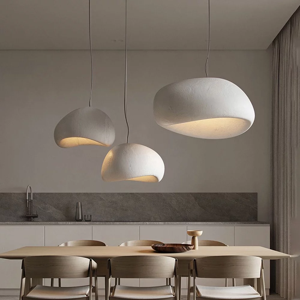 Arturesthome Nordic Japandi Living Room Handmade Oval Resin Chandelier Lamp