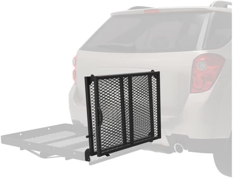Draw-Tite Hitch Mount Cargo Carrier Accessory | Loading Ramp | 32.75Iin x 31.25in w/ 5.5 | Black Powder Coat