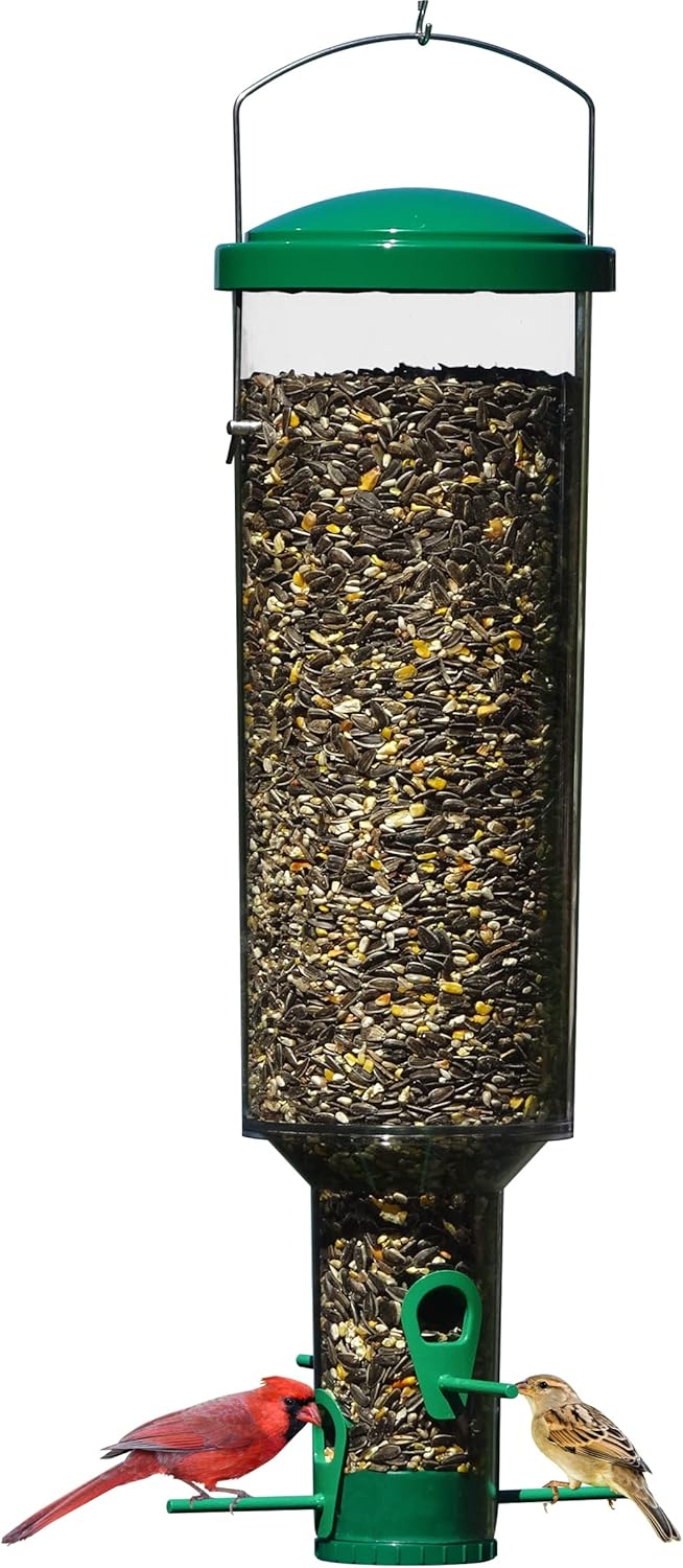 My Bird Feeders Squirrel Proof for Outside Hanging - Large Cylinder Tube 7lb Capacity - Rain Diversion, Mold Prevention, Easy Clean - Wild Bird Feeder - Great for Cardinals, Finch, Blue Birds & More Pack of 2