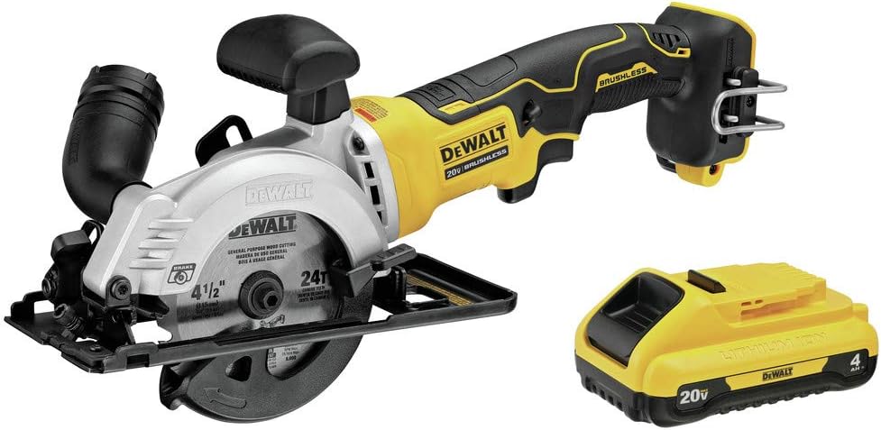 Dewalt DCS571B-DCB240-BNDL ATOMIC 20V MAX Brushless 4-1/2 in. Circular Saw and 4 Ah Compact Lithium-Ion Battery