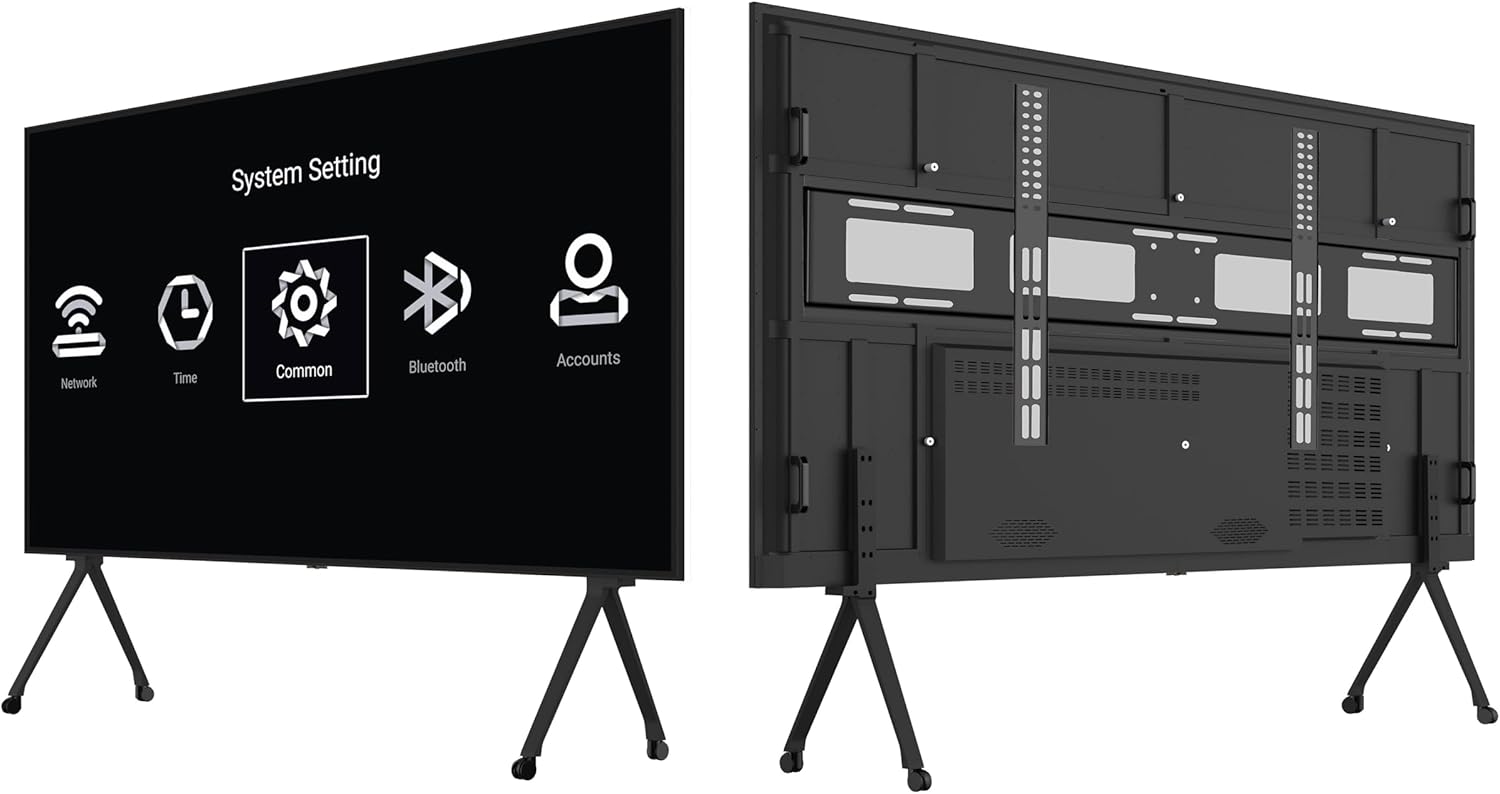 110 Inch UHD LED Smart TV, 4K Screen Television with Mount & Stand TS110TV High Resolution LCD Screen 16:9 Indoor Cinema with Anti-Glass WiFi, HDMI, USB Ports