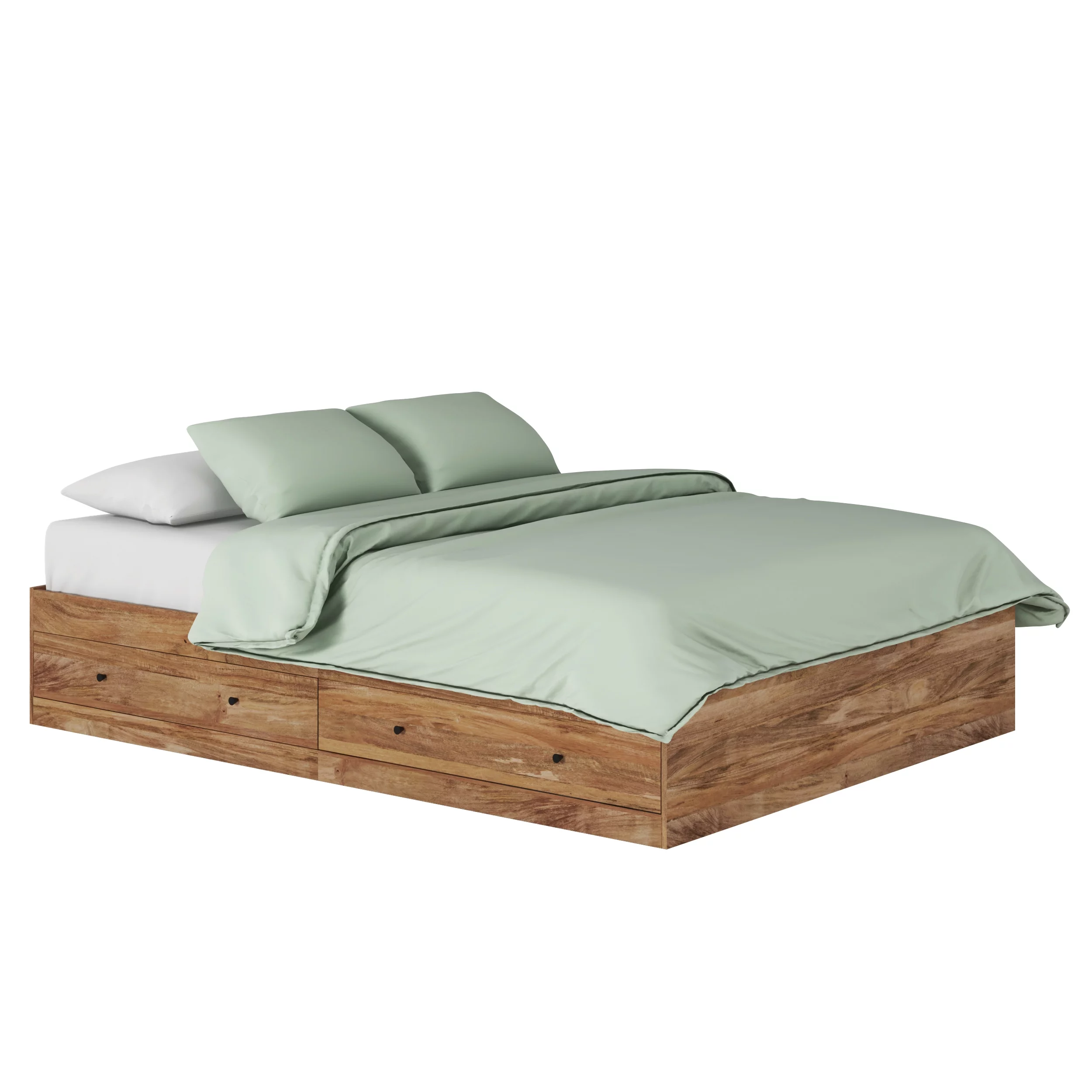 Sauder Cannery Bridge Queen Storage Platform Bed, Sindoori Mango Finish