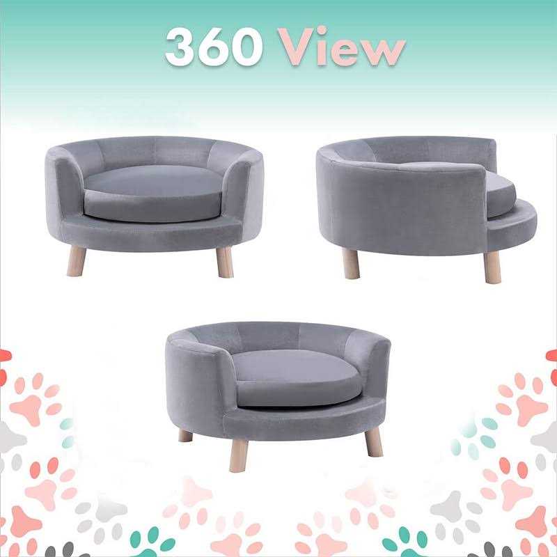 Critter Sitters 28-in. Elegant Faux-Velvet Circular Pet Bed for Small to Medium-Sized Dogs and Cats - Pet Supplies online store