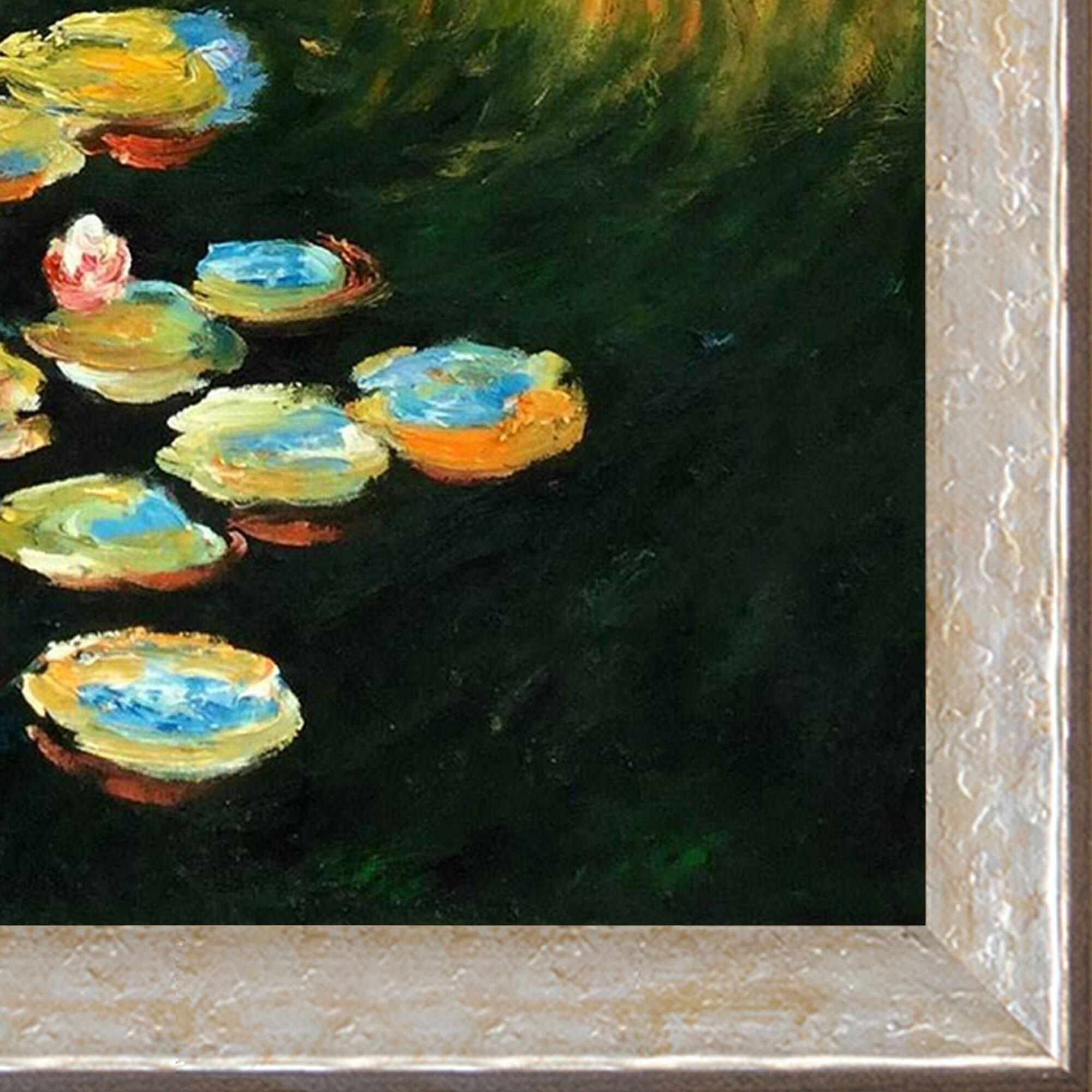 overstockArt Water Lilies with Burgeon Gold Frame, Claude Monet - 33.5x22 x 29.5x22