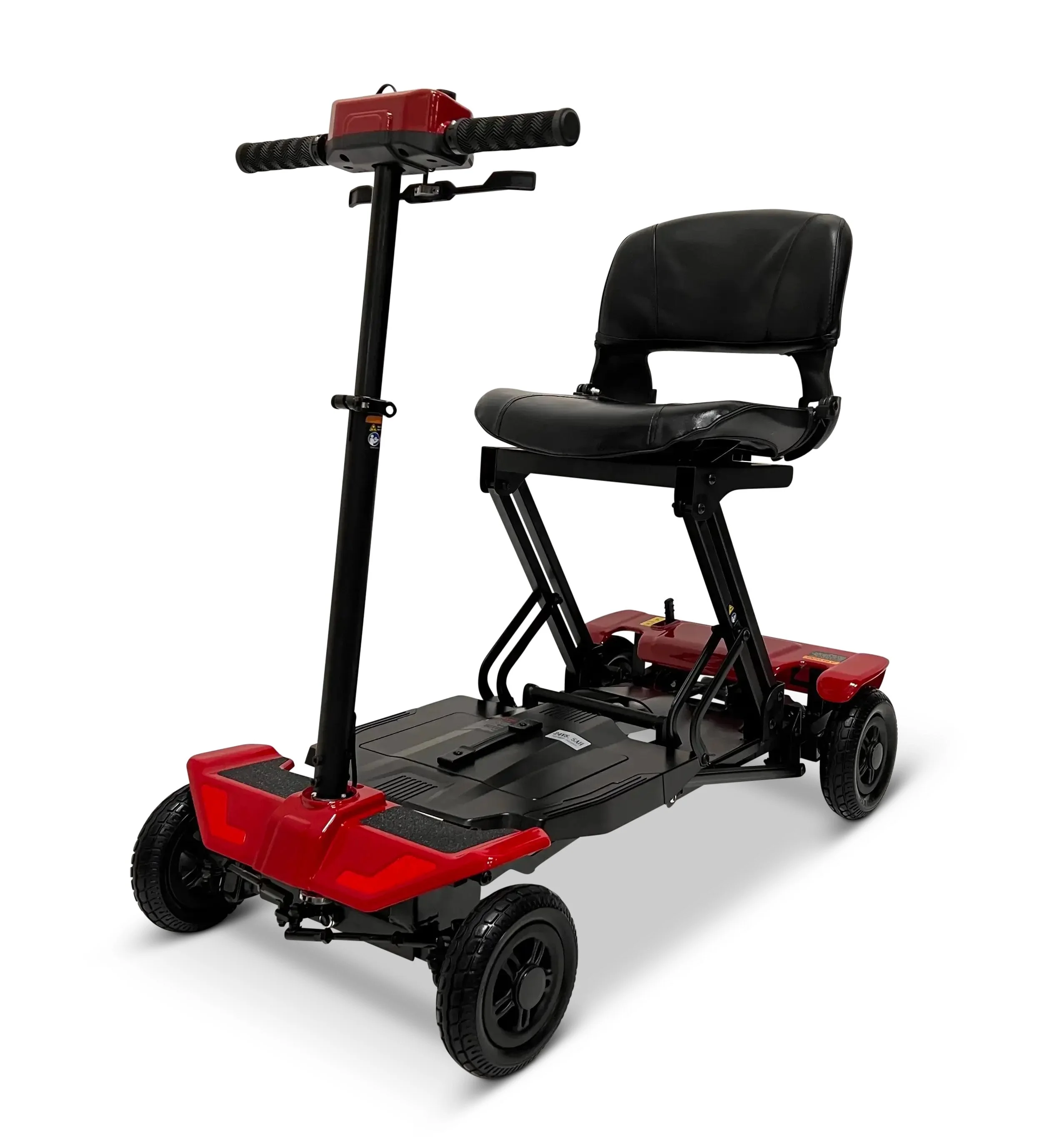 Comfygo MS-4000 4-Wheel Mobility Electric Scooter for Adults - Foldable Power Mobile Wheelchair, Compact Duty for Travel with Long Range Extended Battery (Red)