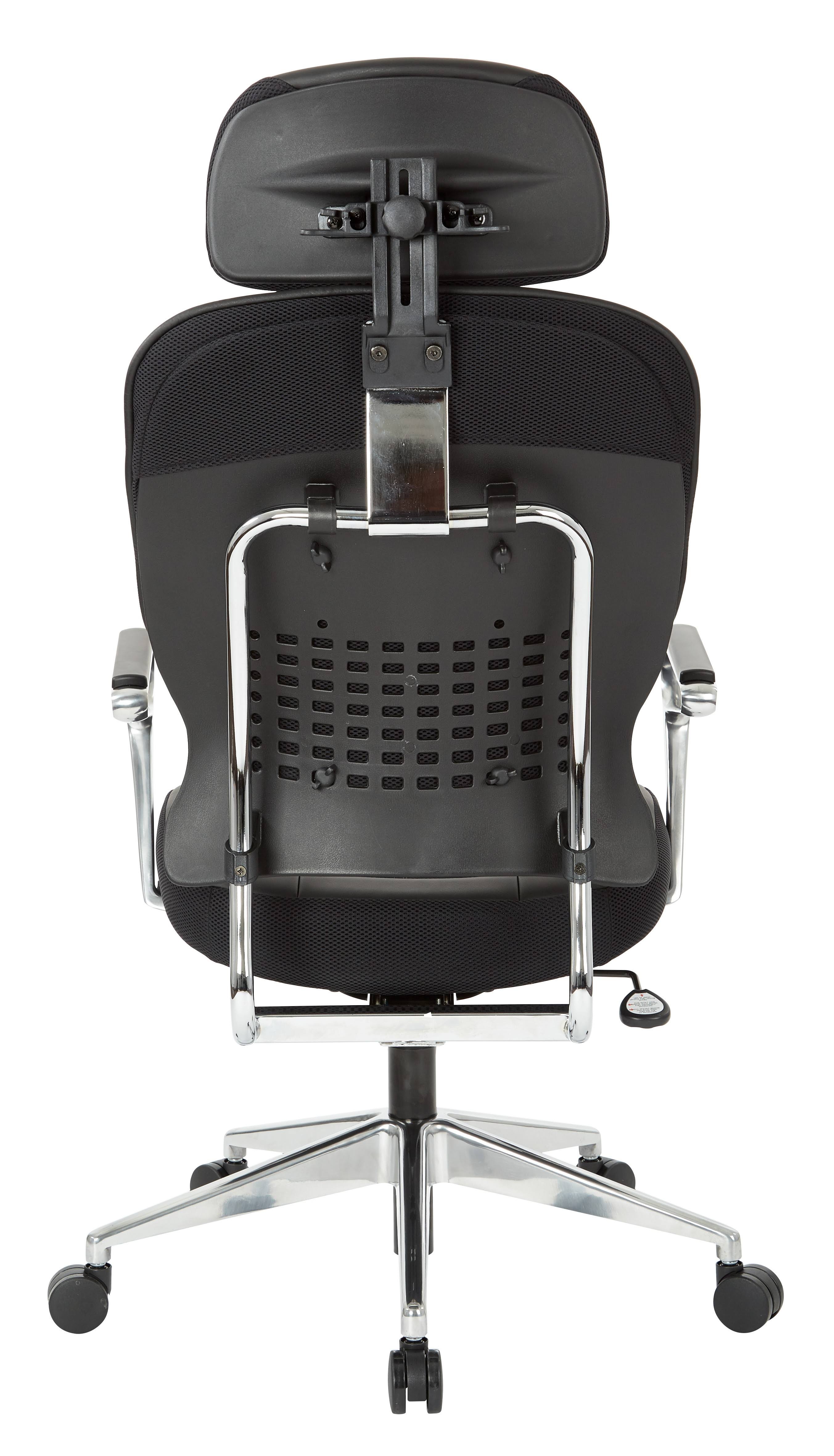 Space Seating 32-E33P91A7HL Bonded Leather Managers Chair with Headrest - Black