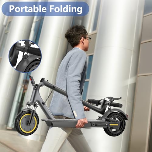 NAVIC Electric Scooter Adults,Max 19/22/27/49 Miles Ranges,Top Speed 19/22 mph,350/750W Peak Motor, Folding E-Scooter with Dual Braking Dual Suspension