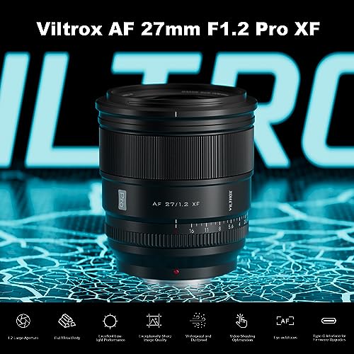 VILTROX Pro 27mm f/1.2 F1.2 XF Fuji for Fujifilm X Mount Lens,27mm APS-C X Lens for Fuji X-T5 X-H2S X-S20 X-T4 X-S10 X-T200 X-T30 II X-H1 X-T30 X-A7 X-Pro3 X-E4 X-T2 X-Pro2