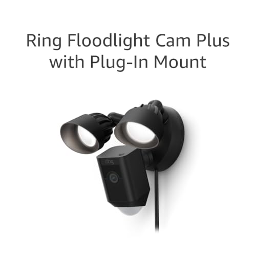 Ring Floodlight Cam Wired Plus with motion-activated 1080p HD video, Black (2021 release)