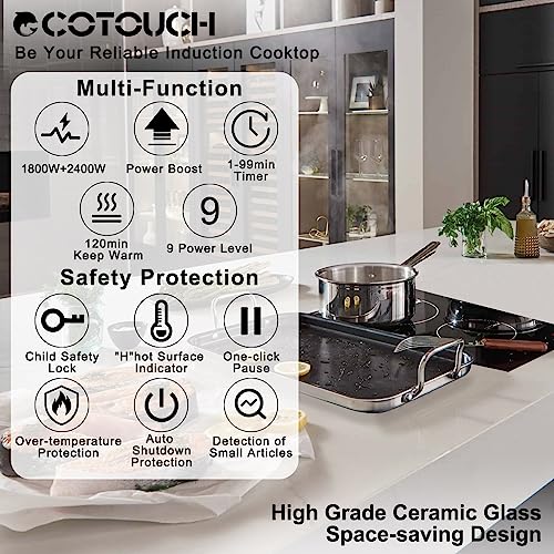 Induction Cooktop, ECOTOUCH Induction Cooktop Stove Top Induction…