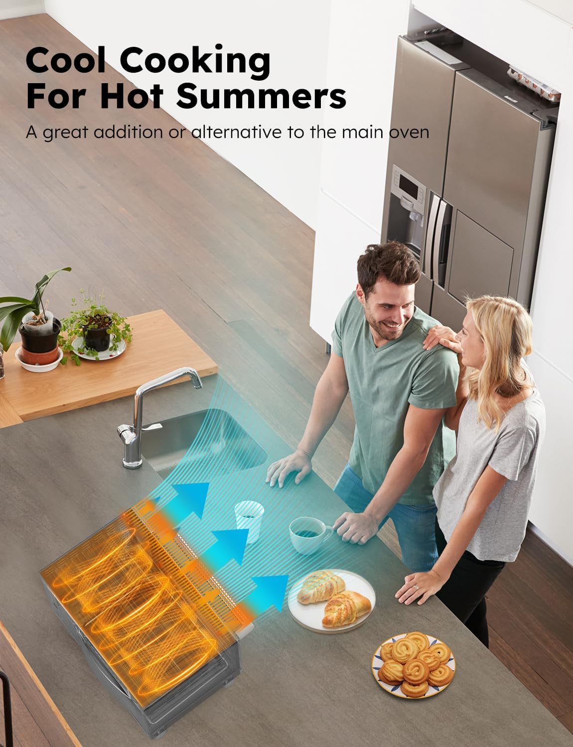Nuwave Bravo XL Pro Air Fryer Toaster Oven, Improved 100% Super Convection, Quicker & Crispier Results, 112 Presets, Multi-Layer Even Cooking, 50-500F, Smart Probe, PFAS Free, 30QT, Stainless Steel