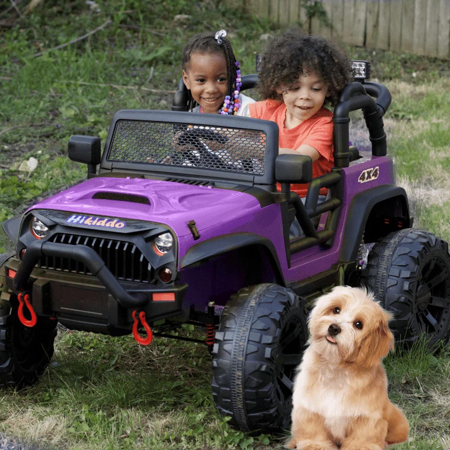 Hikiddo 24V Kids Ride on Truck, 2 Seater Powered Ride on Toy Car with Remote