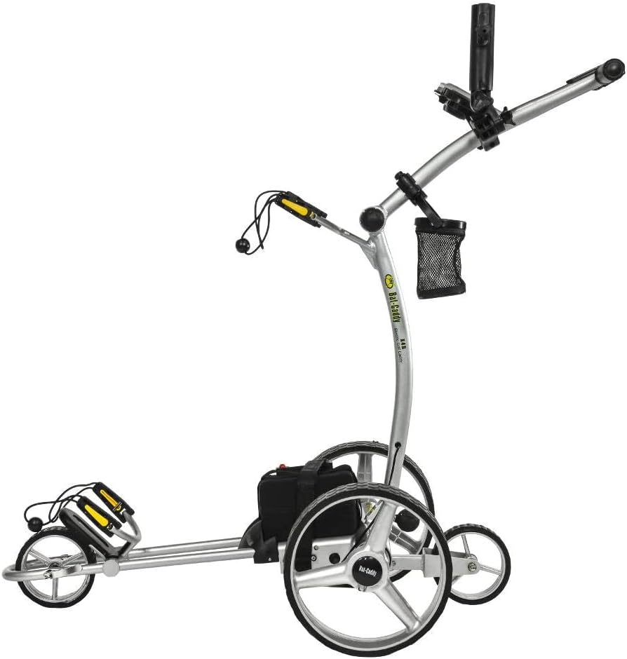 Bat-Caddy X4 Sport Electric Push Cart w/ Free Accessory Kit, 33Ah, Silver